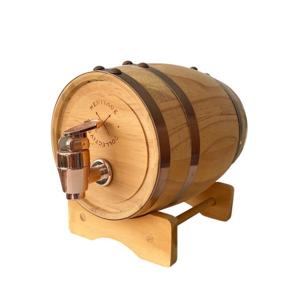 Heritage Wooden Barrel with Copper Tone Tap